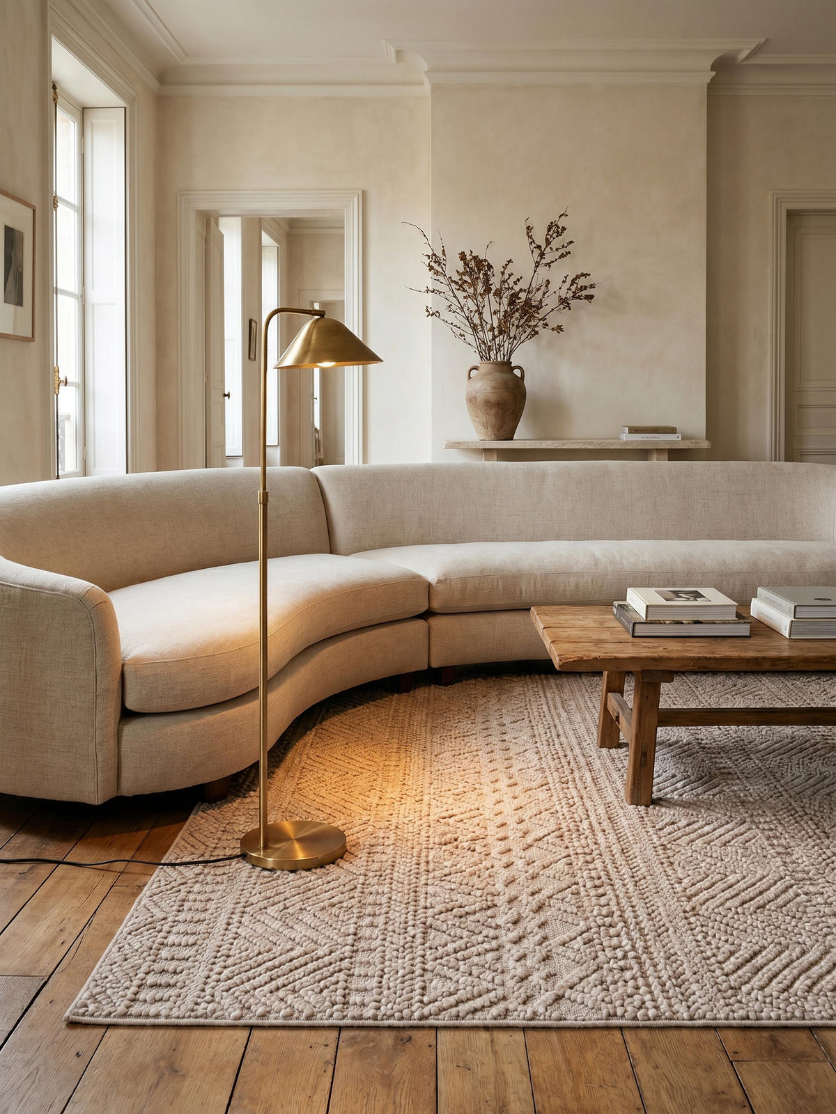 TEPPICH Flachgewebe LANGAU in Beige, mit Ethno-Streifen, 200 x 290 cm - Beige, Textil (200/290cm) - KADIMA DESIGN