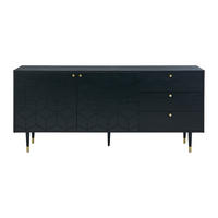 SIDEBOARD - 180 cm x 40 cm - Holz, Platte - Schwarz, Goldfarben PARIOMA - Goldfarben/Schwarz, Holz (180/79/40cm) - Vente-Unique