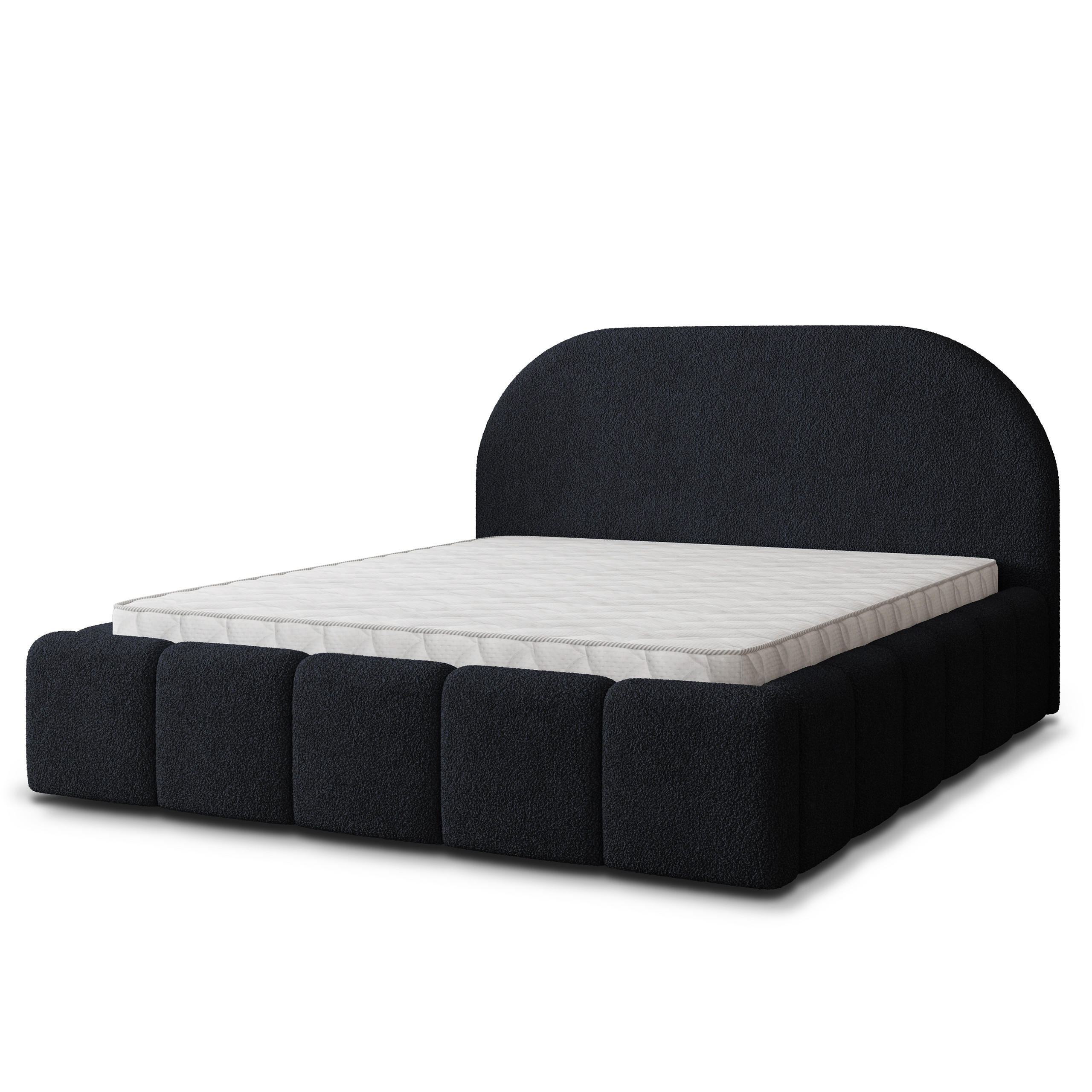 POLSTERBETT FLUSSO 160x200 cm mit Bettkästen - Schwarz - Schwarz, Holz (160/200cm) - MASSENO