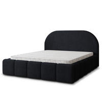 POLSTERBETT FLUSSO 160x200 cm mit Bettkästen - Schwarz - Schwarz, Holz (160/200cm) - MASSENO