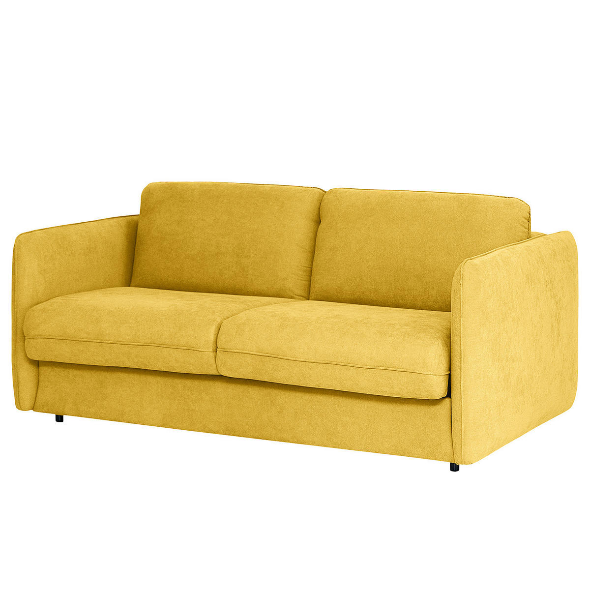 SCHLAFSOFA mit Matratze - Gelb/Schwarz, Kunststoff/Textil (194/86/104cm) - home24