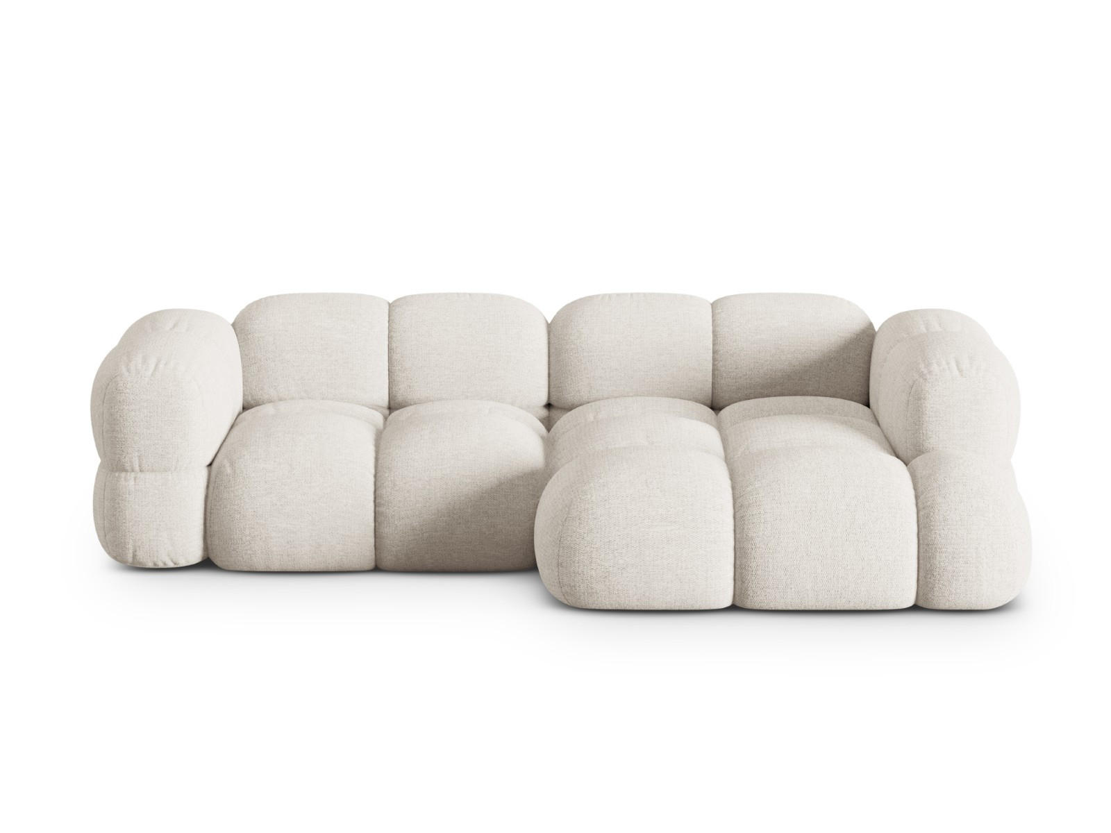 ECKSOFA rechts Loretto aus strukturiertem Stoff beige 3 Sitzplätze - Beige, Textil (147/250cm) - Cosmopolitan Design