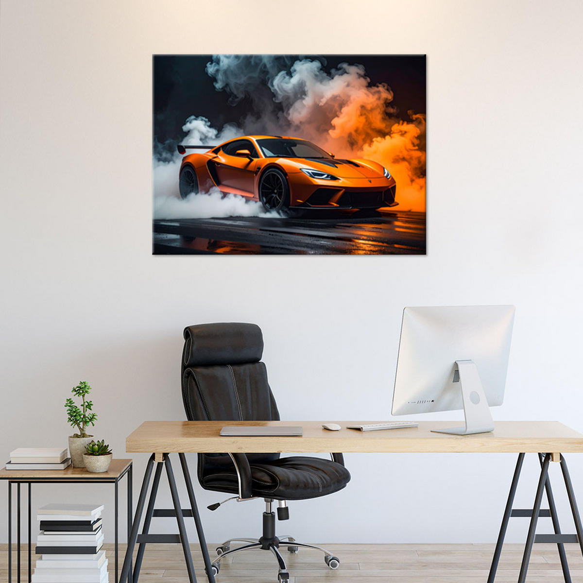 LEINWANDBILD Kraftfahrzeuge 30x20cm - Orange, Textil (30/20cm) - Feeby