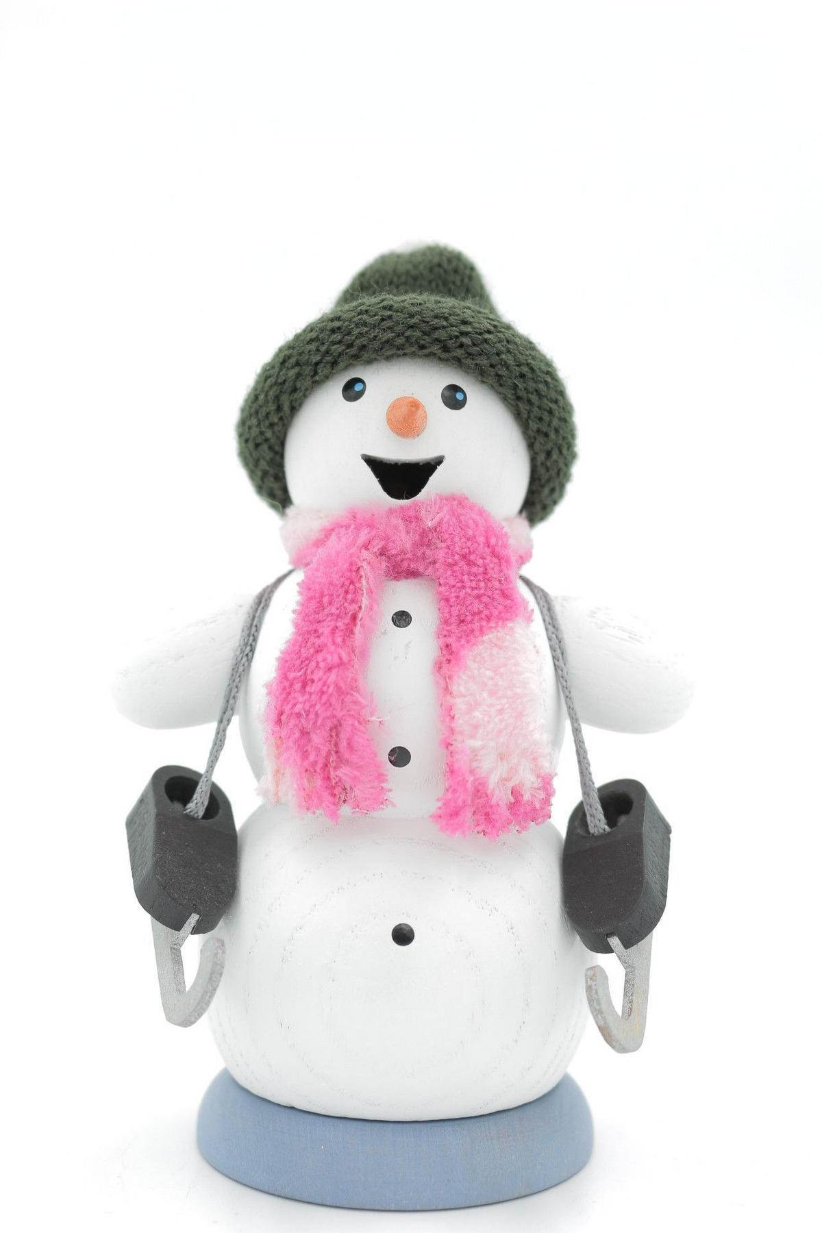 RAUCHFIGUR Schneemann mit Schlittschuhen 13 cm - Multicolor, Holz (6/13/10cm)