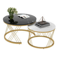COUCHTISCH-SET aus MDF 70x70x45 cm Schwarz im 2er-Set mit Metallgestell - Schwarz, Holzwerkstoff (70/70/45cm) - IVMEU