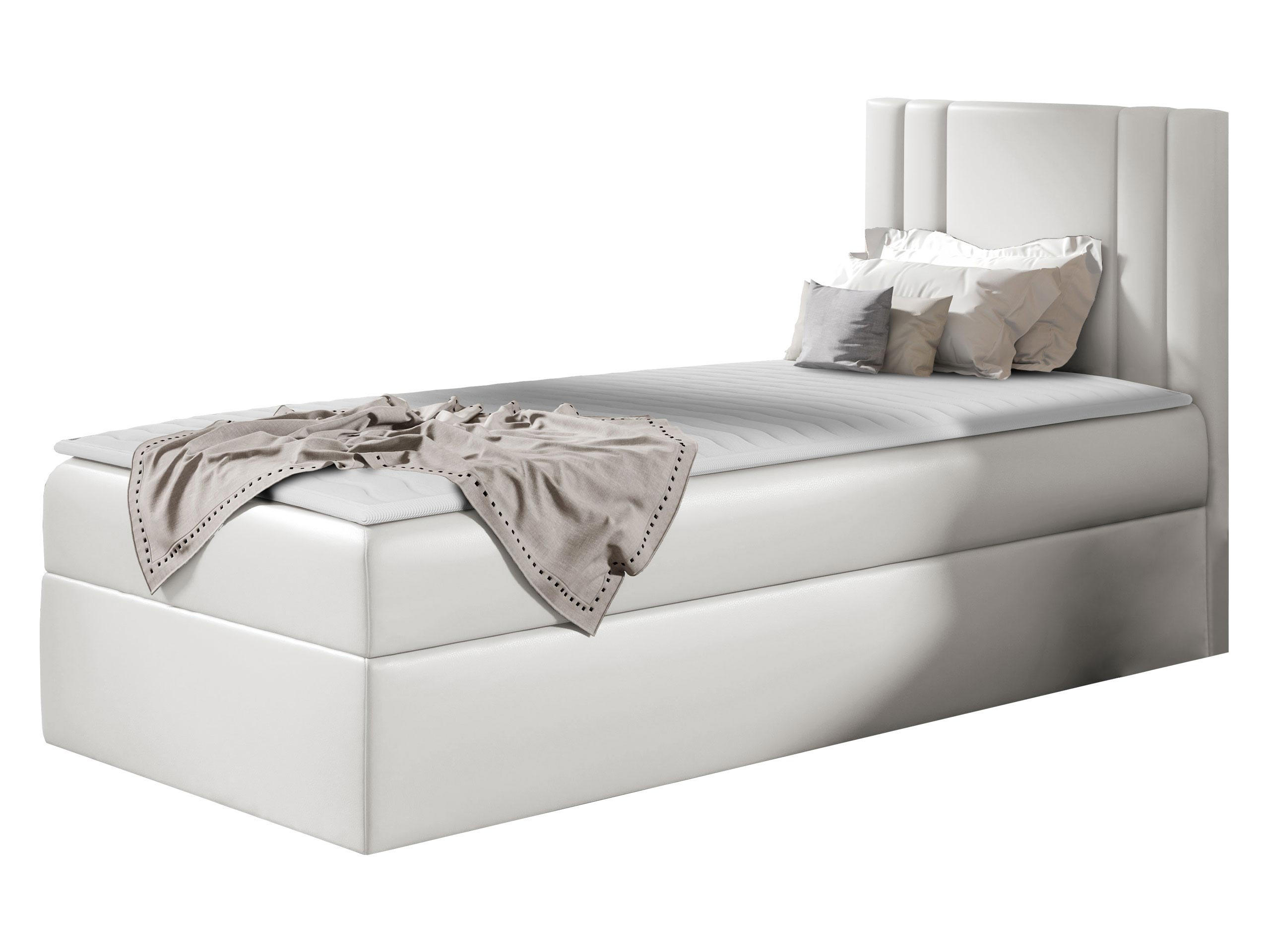 BOXBETT Carmen Mini, Seite zum Öffnen des Bettkastens: Rechts - Weiß, Holz (100/200cm) - MIRJAN24