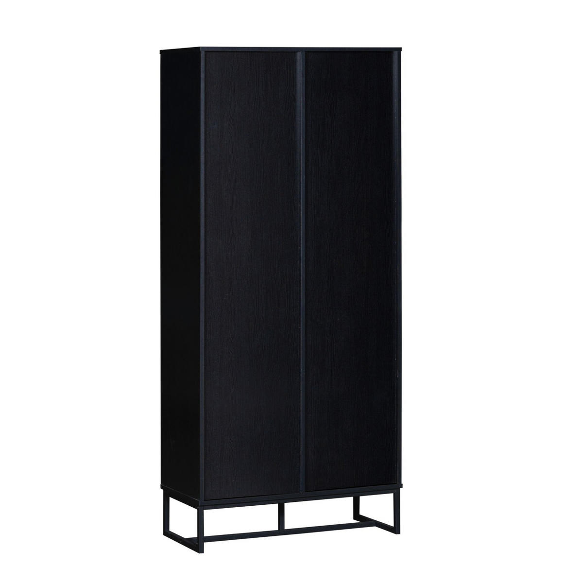 HIGHBOARD 80/180/40 cm Schwarz/Holzfarbe aus MDF mit 2 Schubladen - Schwarz, Holzwerkstoff (40/180/80cm) - OKMYHOME