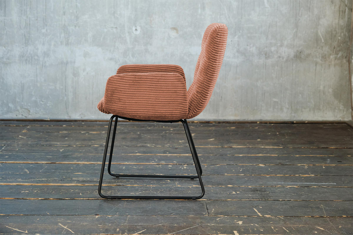 STUHL NEW CHARME Braun Cord - Dunkelbraun/Braun, Textil (59/87/66cm) - KAWOLA