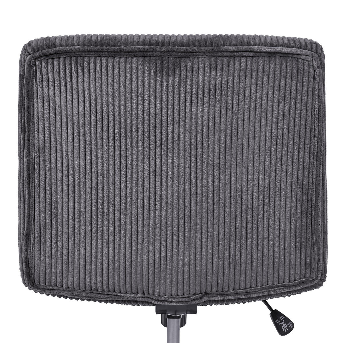 SCHREIBTISCHSTUHL Cord Grau Geddes - Grau, Textil (59/85/71cm) - Beliani