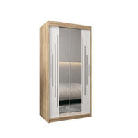 SCHWEBETÜRENSCHRANK 200/100/62 2-türig - Silberfarben/Weiß, Holz/Kunststoff (100/200/62cm) - Abiks Möbel