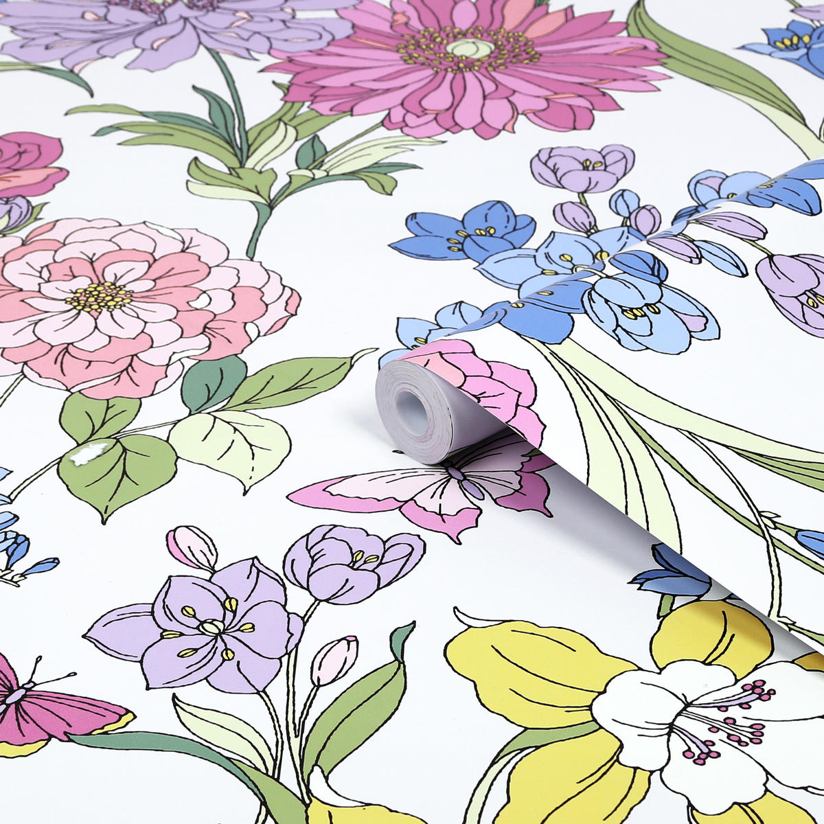 VLIESTAPETE Gilly | Mehrfarbig | Blumen | 10mx52cm - Multicolor, Papier/Kunststoff (52/1000cm) - Graham & Brown