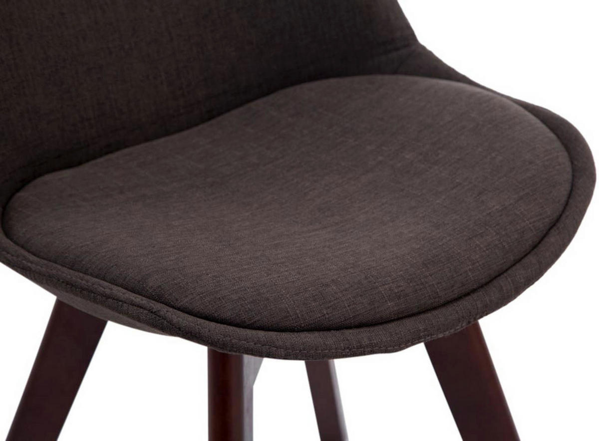 STUHL 4er Set Stoff dunkelgrau - Dunkelgrau/Walnussfarben, Holz/Textil (48/84/55cm) - CLP