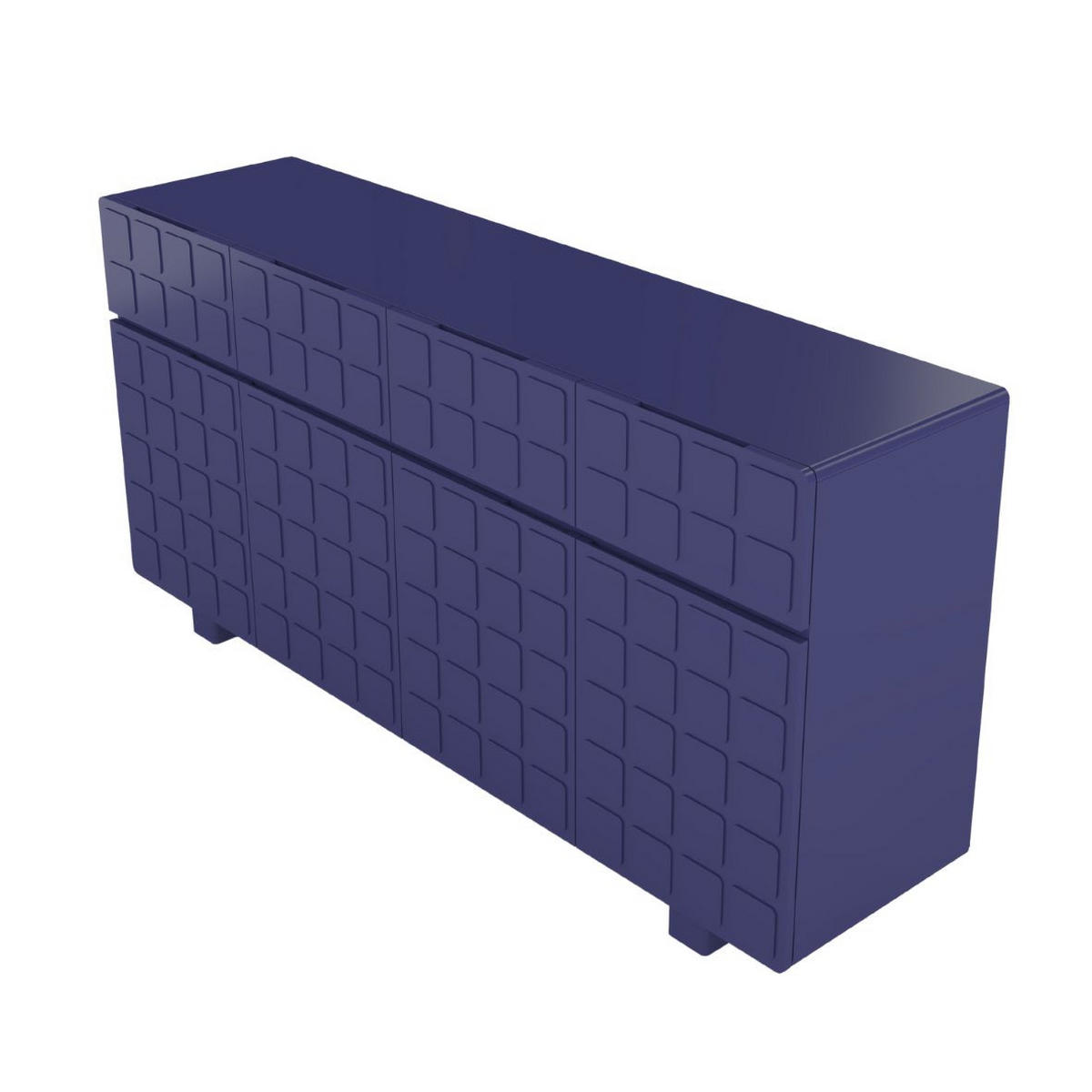 SIDEBOARD Cubo Long, Geometrische 3D Fronten, 169 cm, Marineblau - Dunkelblau, Holz/Holzwerkstoff (168.9/83.8/41.8cm) - Skandica