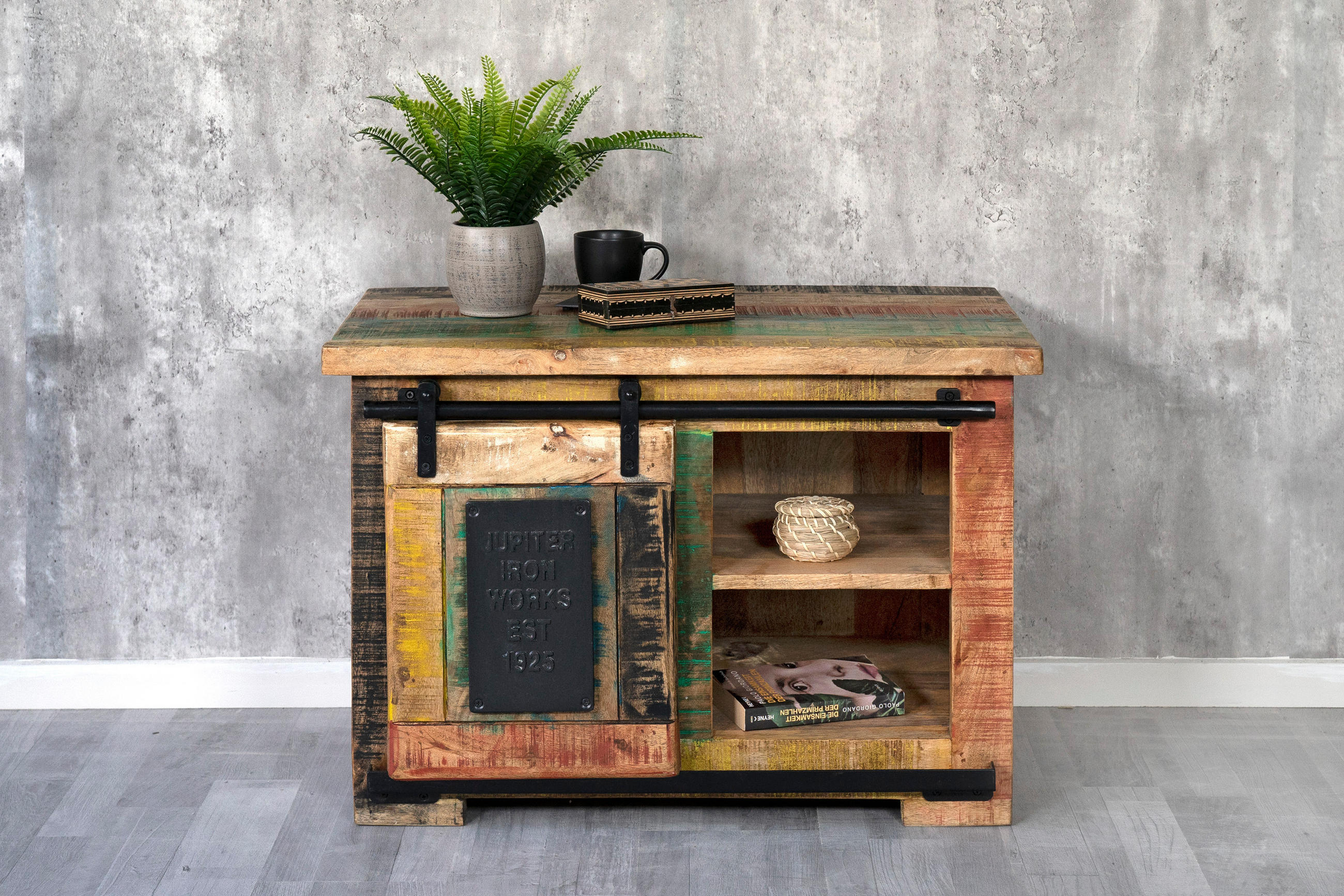 LOWBOARD LIBRO - Hellbraun/Multicolor, Akazienholz/Holz (75/47/50cm) - SAM