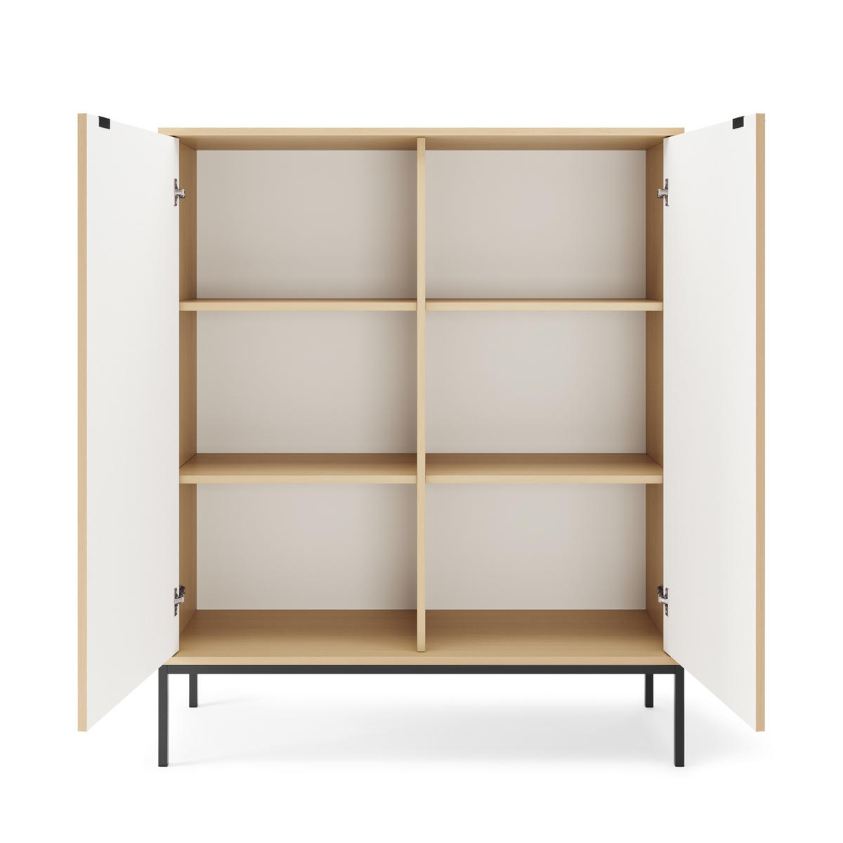 HIGHBOARD NANAIMO KOM1 Profilierte Fronten Eiche Vicenza Eiche Vicenza - Eiche Artisan, Holzwerkstoff (104/125/39cm) - Komodee