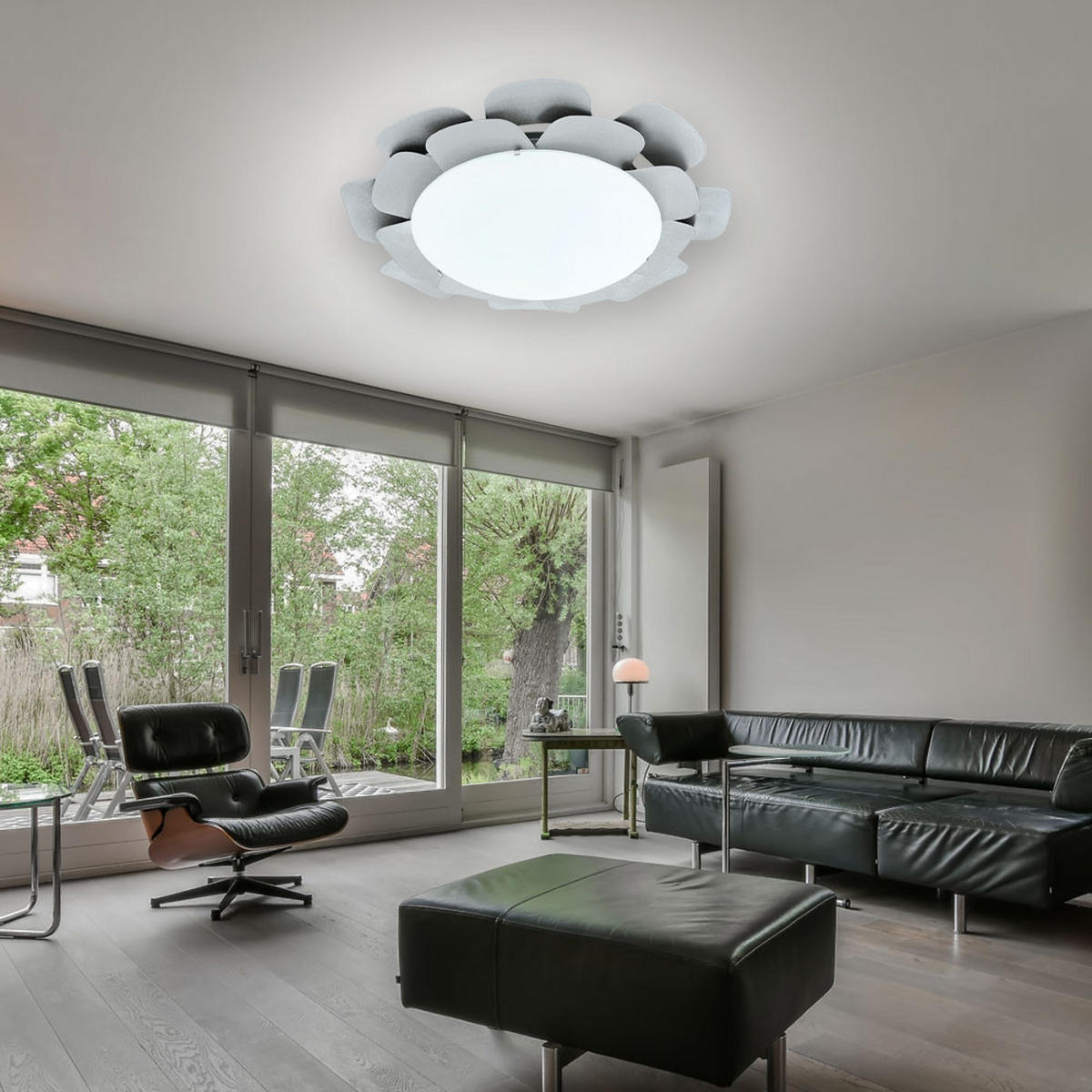 LED DECKENLEUCHTE Reclette Silber - Silberfarben, Glas (38/38/8cm)