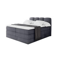 BOXBETT mit Matratze H3|H4 - NINA KING - 160x200 cm - Dunkelgrau - Dunkelgrau, Holzwerkstoff (160/200cm) - ALTDECOR