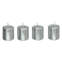 KERZEN Satin 4/4,5 cm 4er-Set - Silberfarben, Paraffin (4/4.5/4cm) - Atmosphera Createur d´interieur