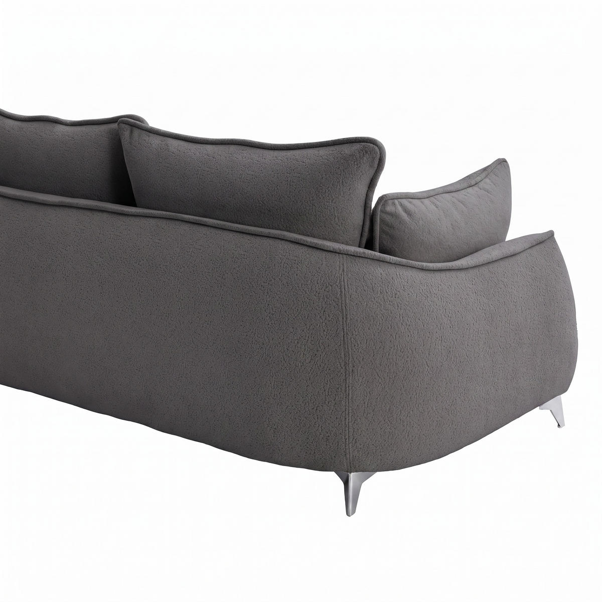 3-SITZER Sofa MELANI 252 cm Velours Anthrazit - Chromfarben/Anthrazit, Holz/Textil (252/90/88cm) - Muffo