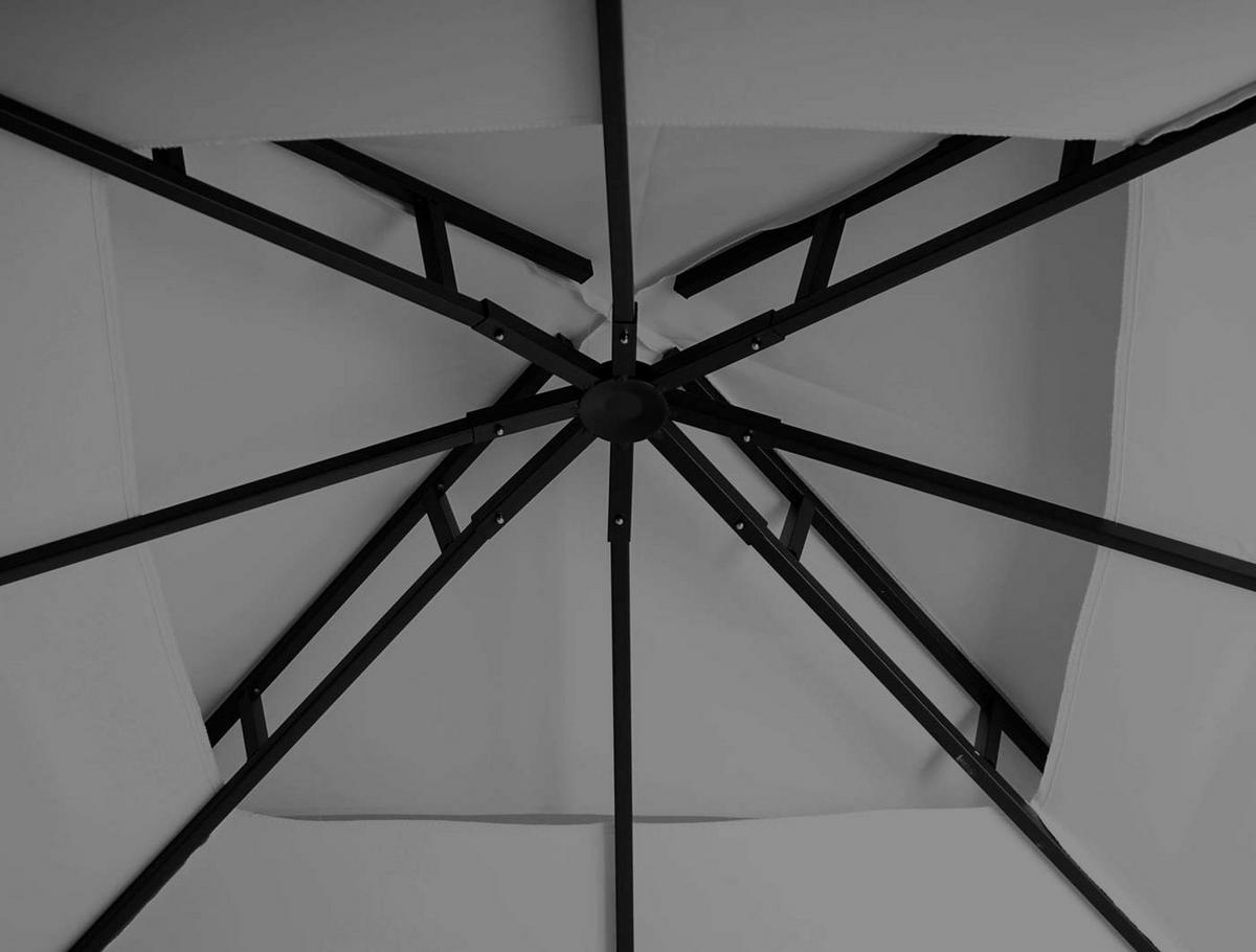 PERGOLA 275x490x250cm Grau bewegliche Seitenwand - Grau, Metall (490/275/250cm) - BERLINLODGE