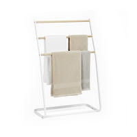 VEŠIAK uterákov - biela, kov (58/86/30cm) - Relaxdays