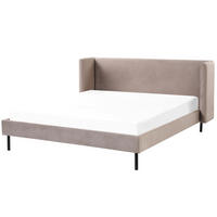 POLSTERBETT 160/200 cm Taupe Arette - Taupe, Textil (160/200cm) - Beliani