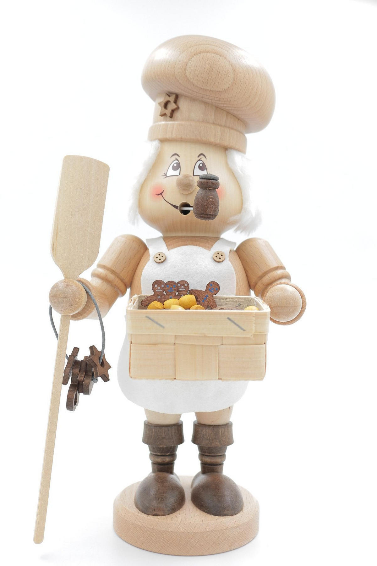 RAUCHFIGUR Wichtel Bäcker natur 32 cm - Multicolor, Holz (15/33/0.1cm)