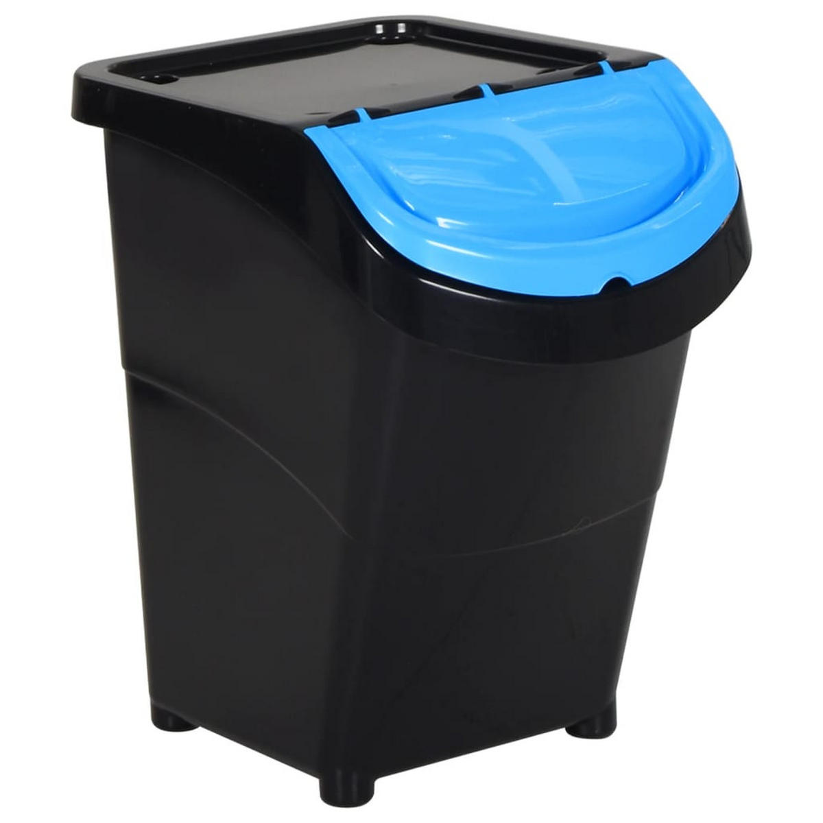 ABFALLBEHÄLTER (3er-Set) mit Deckeln 3x40L Schwarz - Schwarz, Kunststoff (43.5/46/31cm) - DELUKE