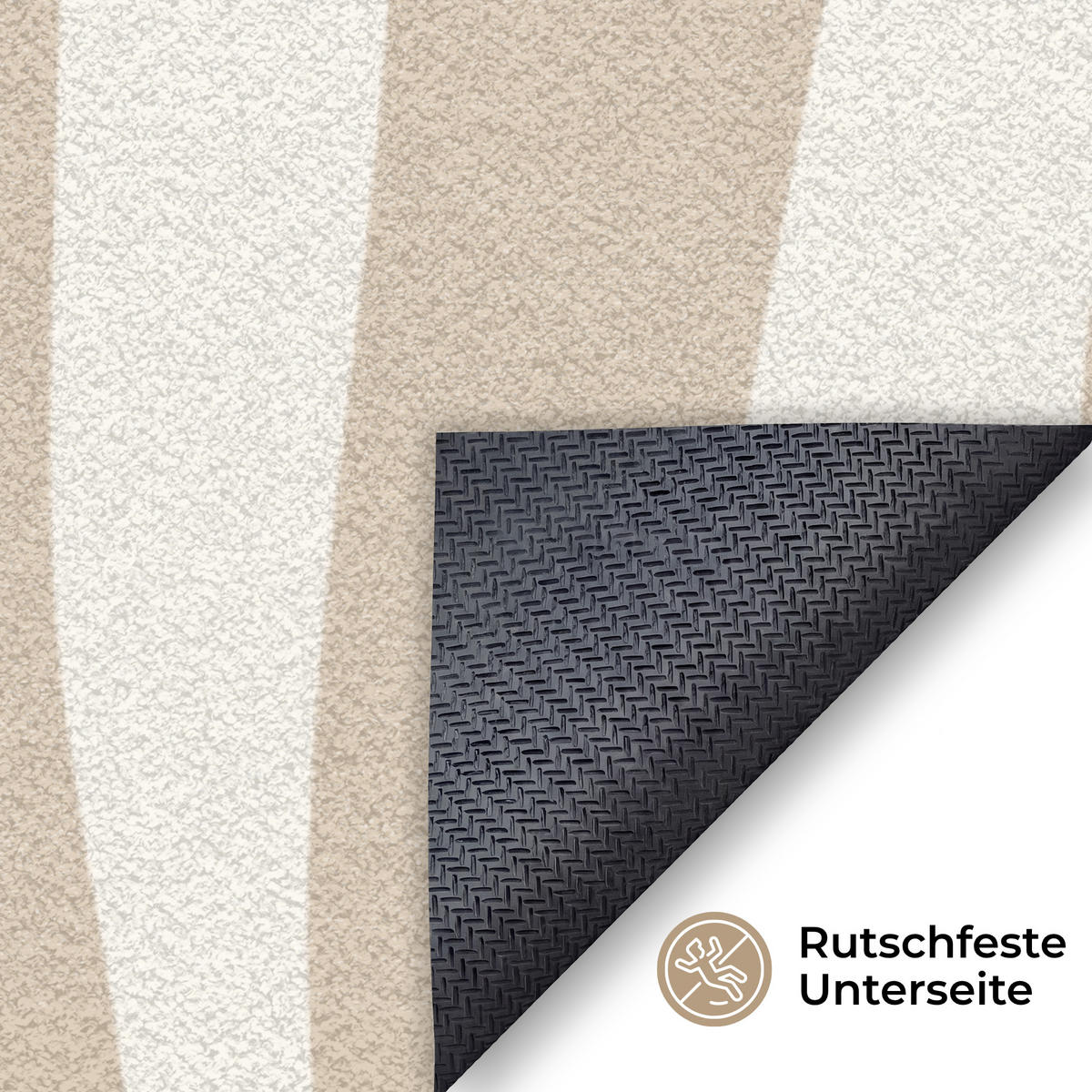 FUSSMATTE Zebramuster - Beige - Weiß - Tiermuster Schmutzfänger 150x90 cm - Beige, Kunststoff (150/90cm) - MuchoWow