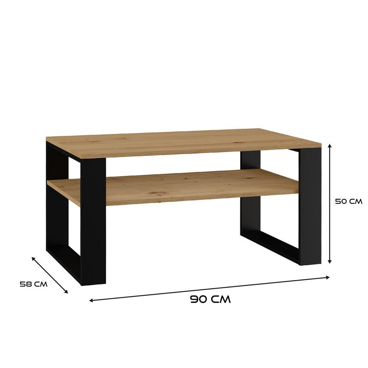 KONFERENNÝ STOLÍK - čierna, kompozitné drevo (58/90/50cm) - RAUMHIRSCH FURNITURE