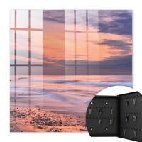 SCHLÜSSELBOX Schwarz 30x30 cm- Türöffnung nach rechts - Sonnenuntergang - Pink, Metall (30/30/5cm) - TULUP