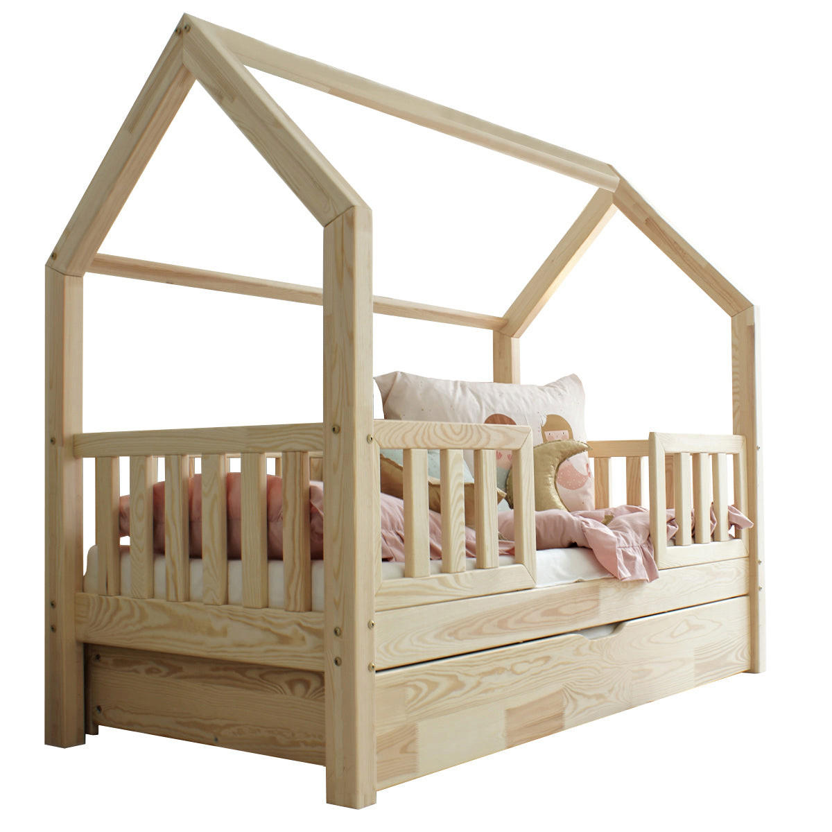 DOMČEKOVÁ POSTEĽ 90/190 Daisy Prírodné drevo - hnedá, drevo (90/190cm) - Petits-meubles