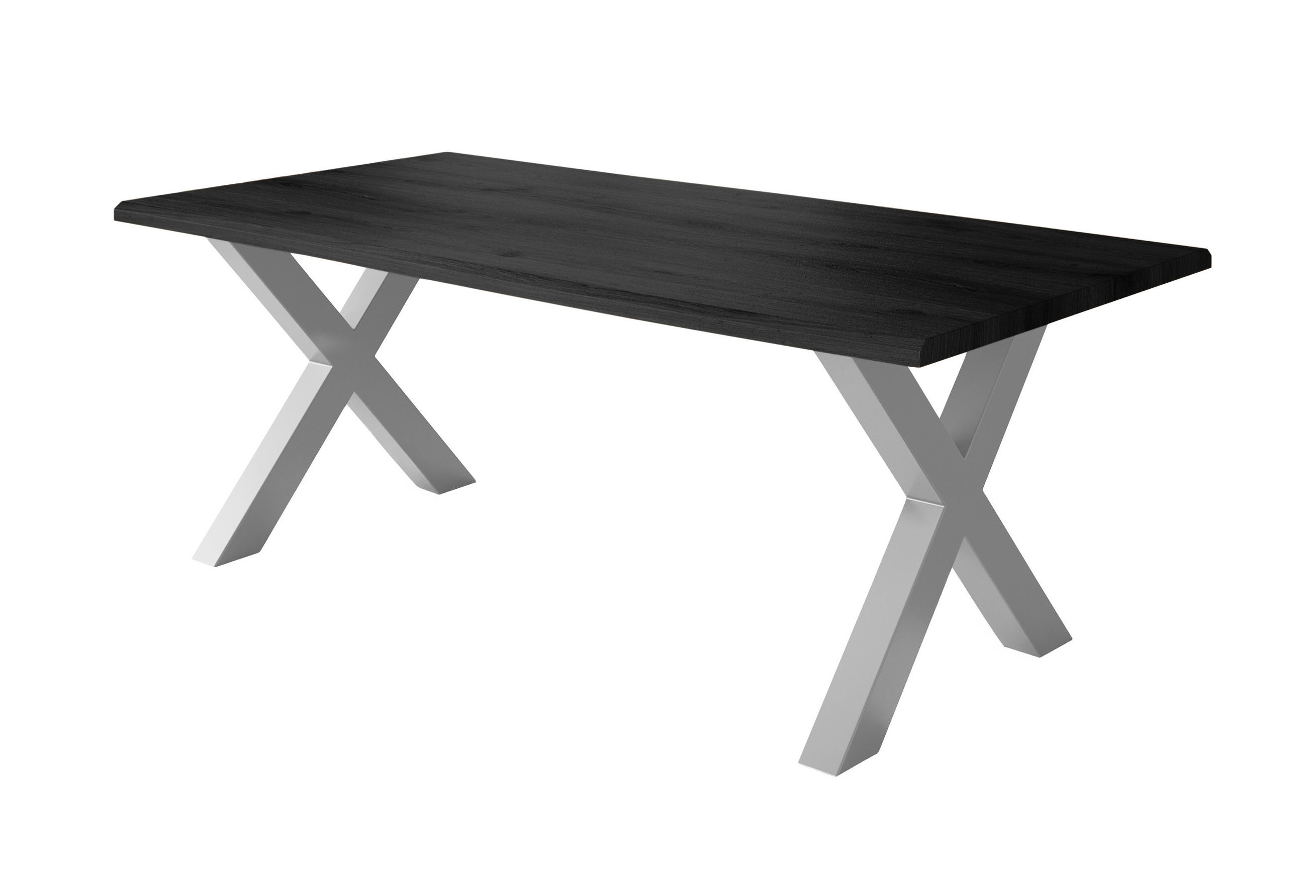 ESSTISCH JULIUS X - Dunkelgrau/Silberfarben, Holz (100/220/77cm) - SAM