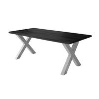 ESSTISCH JULIUS X - Dunkelgrau/Silberfarben, Holz (100/220/77cm) - SAM