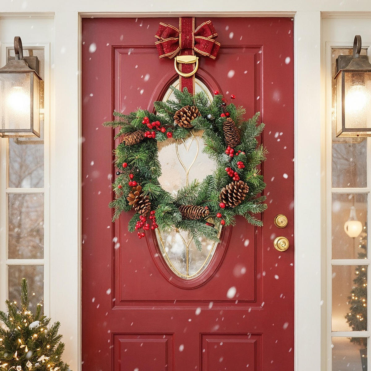 WEIHNACHTSKRANZ mit Zapfen - Grün, Kunststoff (45/13.5cm) - Home Styling Collection