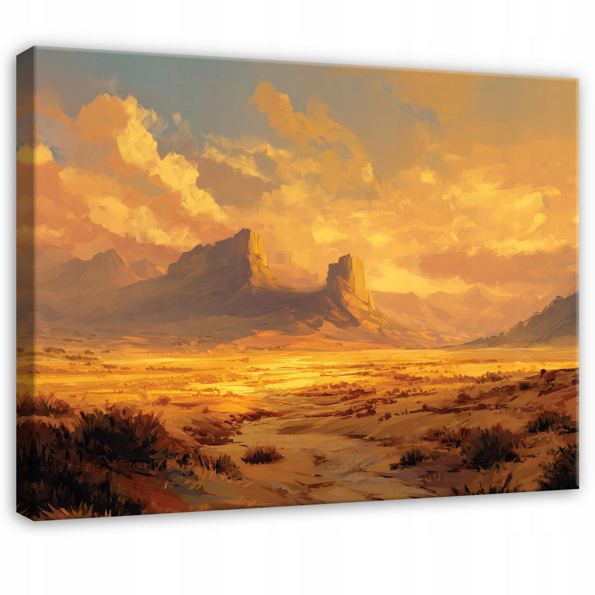 LEINWANDBILD Landschaft Wüste Orange 60x40 cm - Multicolor, Holzwerkstoff (60/40cm) - Wallarena
