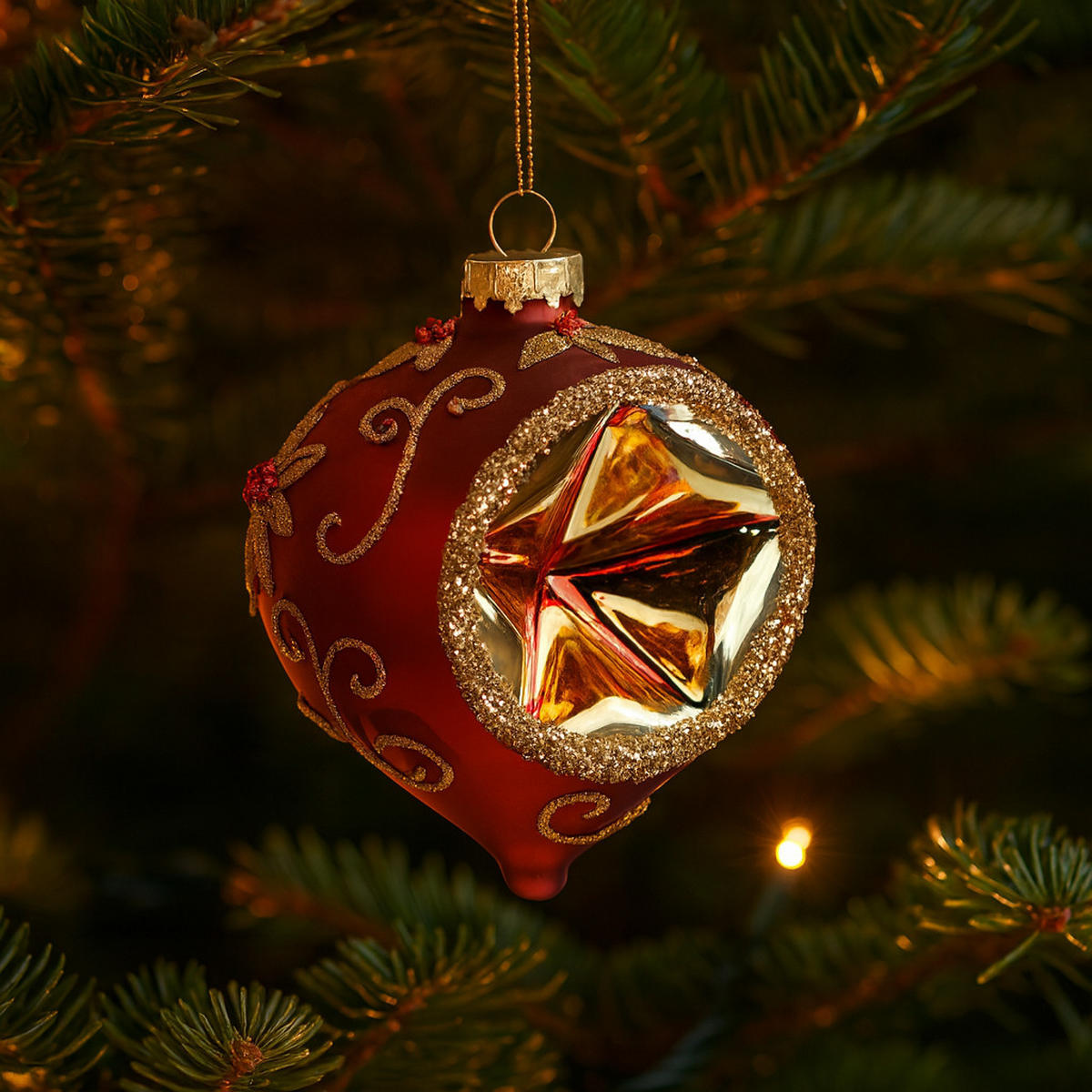 WEIHNACHTSKUGEL Glas OFSTAD, 11x10 cm, Rot, Christbaumkugeln, Weihnachtsdeko Xmas, Christmas Deko - Rot, Glas (9/11/10cm) - home&you