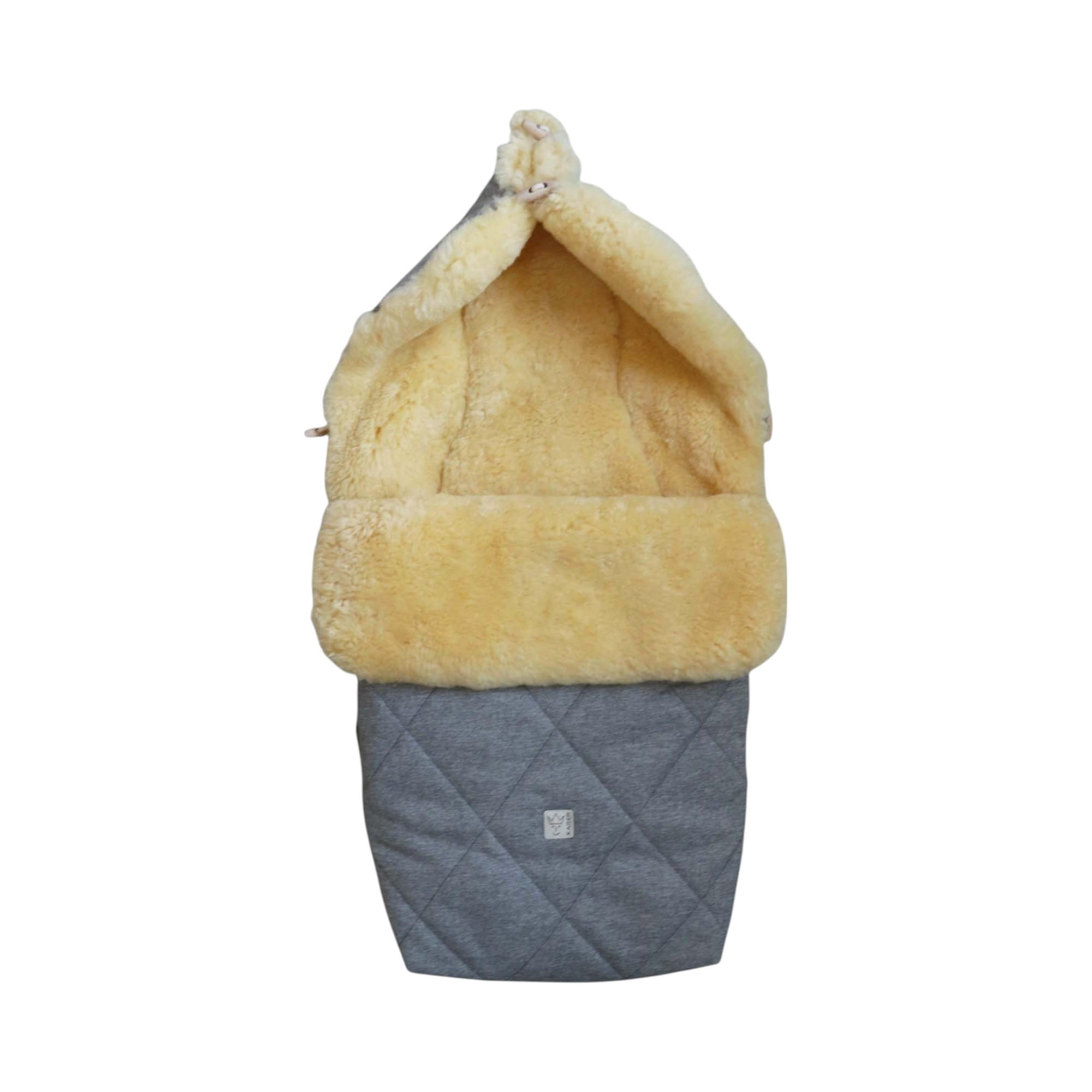 LAMMFELL-FUSSSACK Coosy, light grey melange - Grau, Fell (45/85cm) - Kaiserbaby