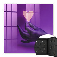 SCHLÜSSELBOX Schwarz 30x30 cm- Türöffnung nach rechts - Lila Liebe - Lila, Metall (30/30/5cm) - TULUP
