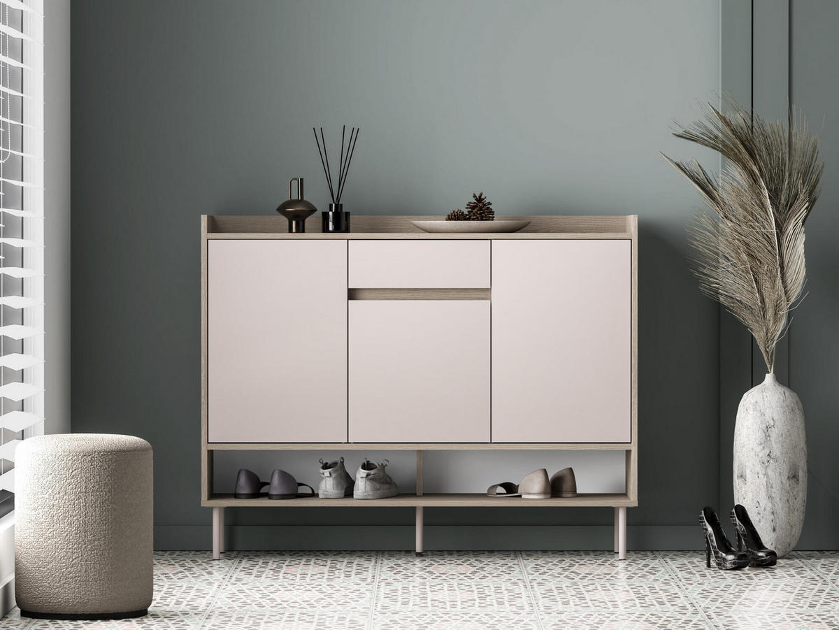 SIDEBOARD VOCO Beige 120x34x95 cm - Beige, Holzwerkstoff (120/95/34cm) - FURNLUX