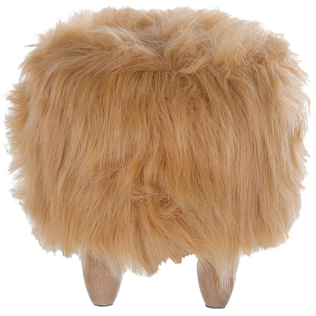 POUF Woolly 36/66/37 cm - Beige, Kunststoff/Textil (66/37/36cm) - Beliani
