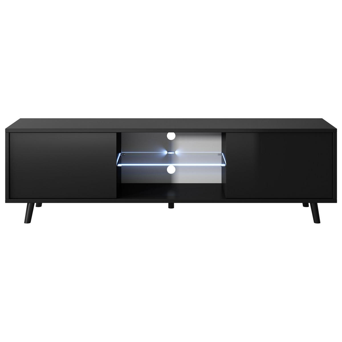 TV-ELEMENT Lefyr Schwarz 140 cm - Schwarz, Holzwerkstoff/Metall (140/40.5/31.3cm) - Selsey