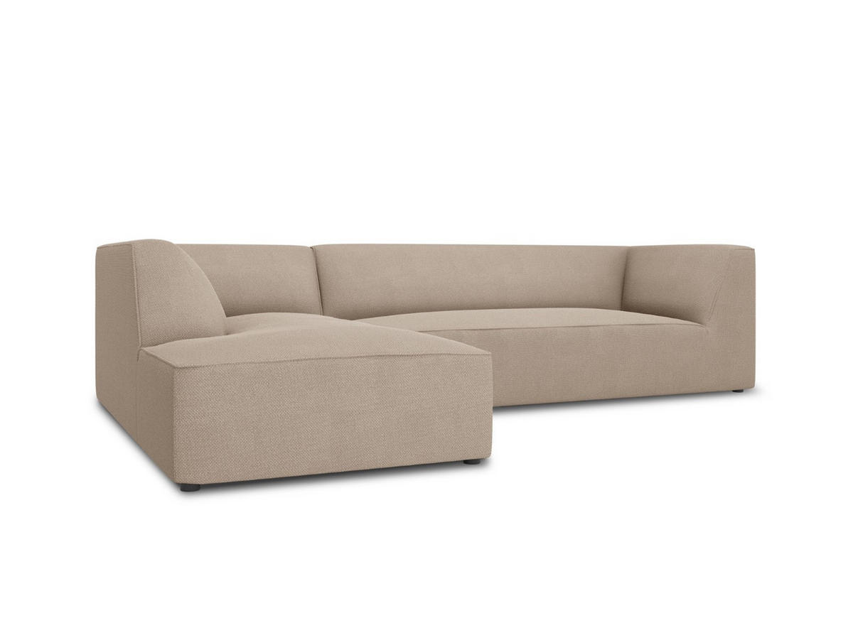 ECKSOFA links Ruby aus strukturiertem Stoff dunkelbeige 4 Sitzplätze - Taupe, Textil (180/273cm) - Micadoni
