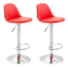 BARHOCKER Kilian, 2er Set, Gestell Metall in Chromoptik, Vollgepolstert, Kunstleder Rot - Chromfarben/Rot, Kunststoff/Textil (39/100/43cm) - TPFLiving