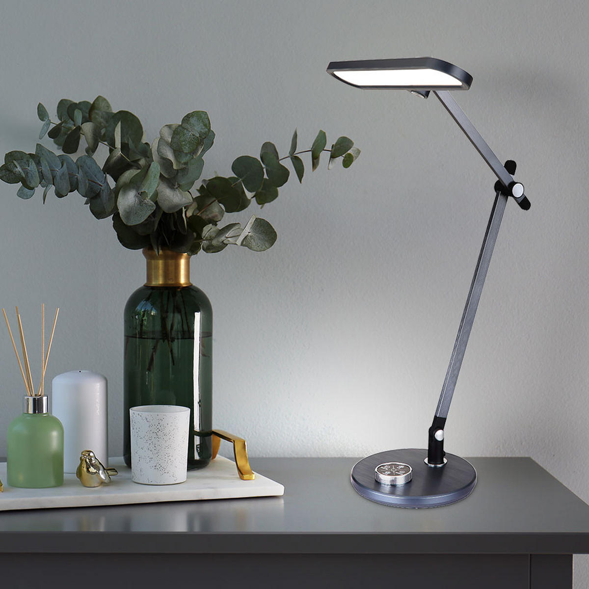 LED TISCHLEUCHTE Berletta Grau - Grau, Metall (57.5/37/53cm) - Globo Lighting