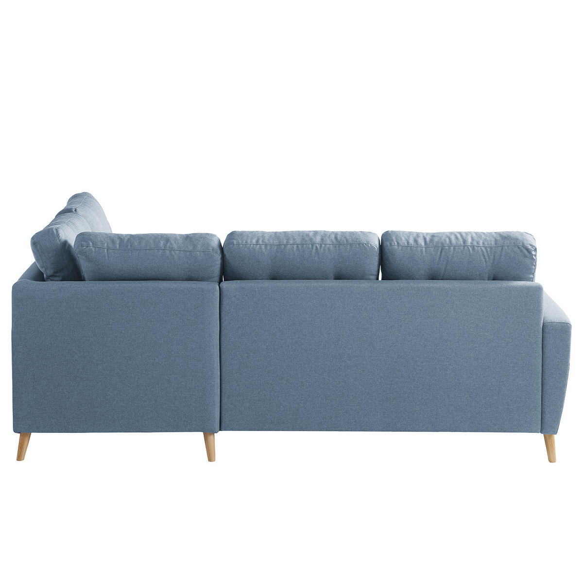 ECKSOFA mit Ottomane - Webstoff - Hellbraun/Grau, Holz/Textil (230/200cm) - home24