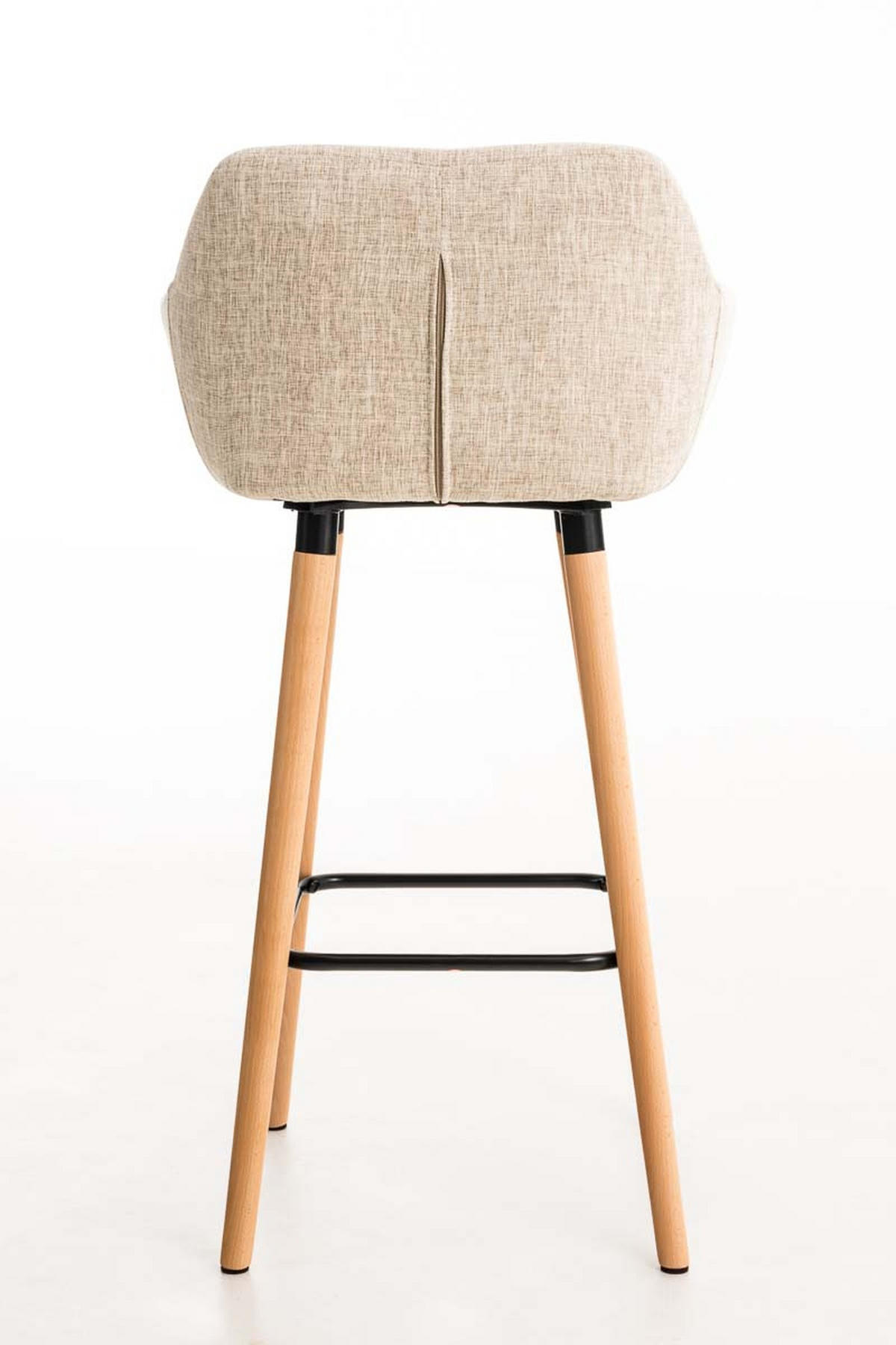 BARHOCKER Grande, 2er Set, Gestell Holz, Stoff Creme - Creme/Braun, Holz/Textil (55/99/46cm) - TPFLiving