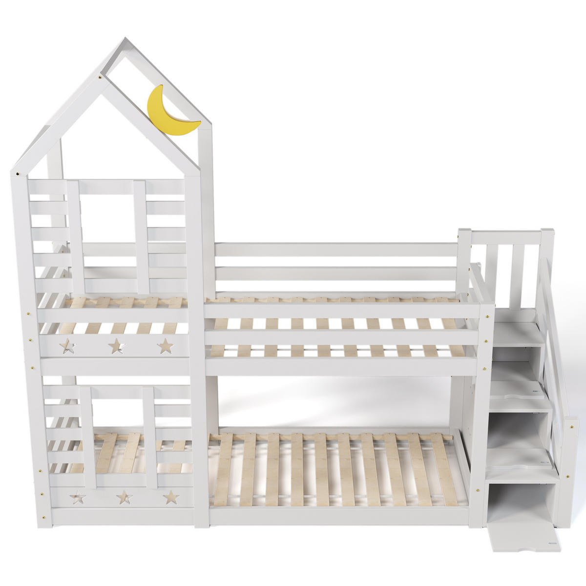 KINDERBETT Weiß 245/97/217 cm - Weiß, Holzwerkstoff (97/217/245cm) - Urban Meuble