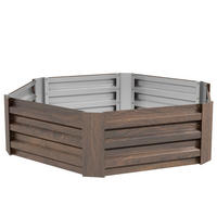HOCHBEET 113x98x30 cm offen wetterfest dunkelbraun - Braun, Metall (113/30/98cm) - LEBENLANG