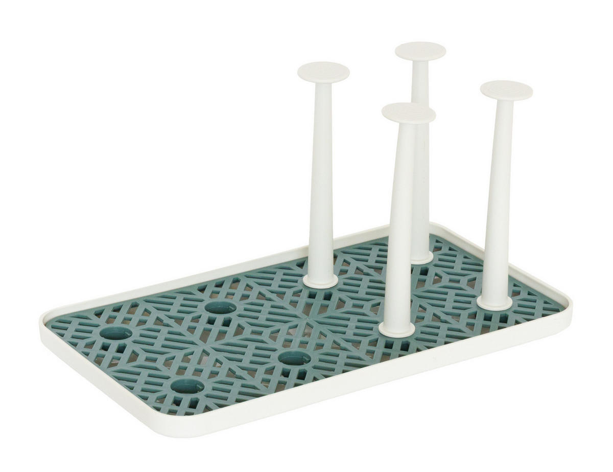 ENTWÄSSERUNGSGESTELL Abtropfgestell für Gläser / Flaschentrockner - Weiß - 8 Gläser - Weiß, Kunststoff (20/2/29cm) - Sareva